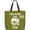 Custom Handbags Design Your Own Personalized Tote Bags Unisex Custom Bag handbag Reusable shopping Military Green Custom Tote Bag Bulk view 1