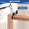 Anndason No Drilling Curtain Rod Brackets No Drill Curtain Rod Holders Curtain Rod Brackets Without Drilling Curtain Rod Hooks for 1 Inch Rod, Black Color, (Set of 8) view 3