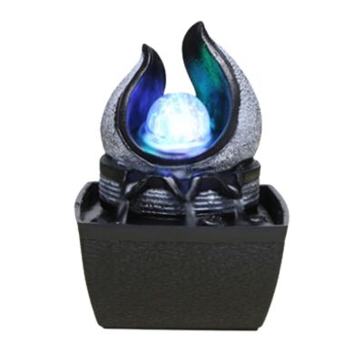 FEELIN Tabletop Waterfall Fountain Tabletop Water Fountain Indoor Desktop Fountain with Rolling Ball Waterfall Fountain for Modern Home Decor Office 7 Inch Water Fountains Indoor(A)