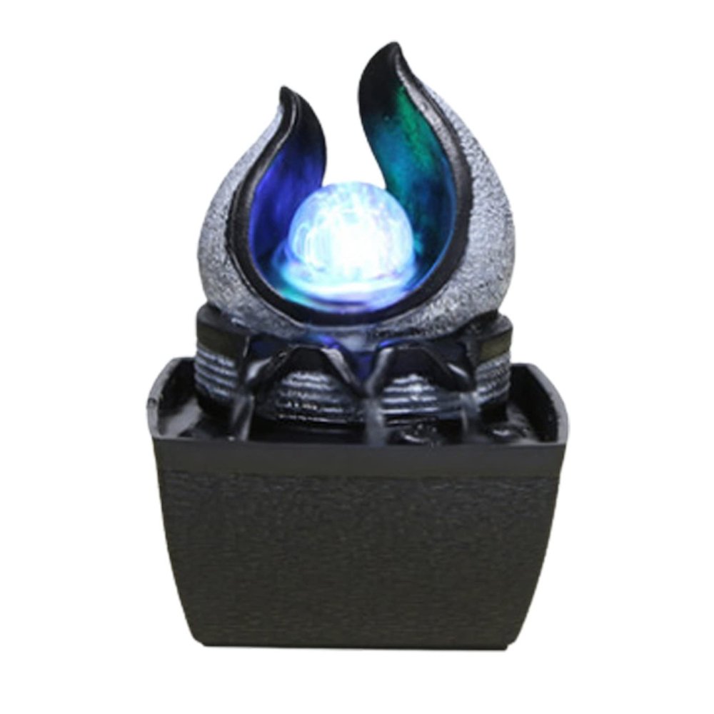 FEELIN Tabletop Waterfall Fountain Tabletop Water Fountain Indoor Desktop Fountain with Rolling Ball Waterfall Fountain for Modern Home Decor Office 7 Inch Water Fountains Indoor(A)