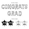 Pargleev CONGRATS GRAD Silver Black Balloon Gift Set - Perfect Graduation Gift - Complete 19-Piece Party Kit with 16 Letters + 18" Stars - Ready-to-Give Celebration Package 2026 view 2