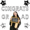 Pargleev CONGRATS GRAD Silver Black Balloon Gift Set - Perfect Graduation Gift - Complete 19-Piece Party Kit with 16 Letters + 18" Stars - Ready-to-Give Celebration Package 2026 view 4