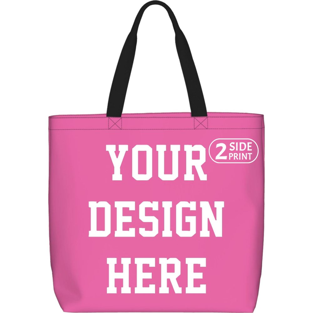 Customized Handbag,Personalized Tote Bags Unisex Reusable Design Your Own Custom Bag handbag shopping Pink Custom Tote Bag Bulk