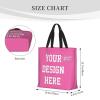 Customized Handbag,Personalized Tote Bags Unisex Reusable Design Your Own Custom Bag handbag shopping Pink Custom Tote Bag Bulk view 4