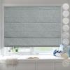 Moonice Cordless Roman Shades for Windows Blackout Waterproof Fabric Roman Blinds for Indoor Windows, Privacy Thermal Insulated Linen Roman Shades for Bedroom Home Office, Dark Gray view 1