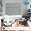 Moonice Cordless Roman Shades for Windows Blackout Waterproof Fabric Roman Blinds for Indoor Windows, Privacy Thermal Insulated Linen Roman Shades for Bedroom Home Office, Dark Gray view 2
