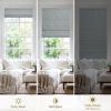 Moonice Cordless Roman Shades for Windows Blackout Waterproof Fabric Roman Blinds for Indoor Windows, Privacy Thermal Insulated Linen Roman Shades for Bedroom Home Office, Dark Gray view 4