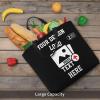 Custom Design Your Own Personalized Tote Bags Unisex Reusable Black Tote Bag Bulk view 4