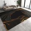 2x4 Runner Rugs Abstract Art Black and Gold Fit Under Door Rugs for Entryway, Dynamic Wave Line Design Kitchen Runner Rug Soft Non Slip Washable for Sink Entryway Hallways Indoor view 1