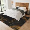 2x4 Runner Rugs Abstract Art Black and Gold Fit Under Door Rugs for Entryway, Dynamic Wave Line Design Kitchen Runner Rug Soft Non Slip Washable for Sink Entryway Hallways Indoor view 3
