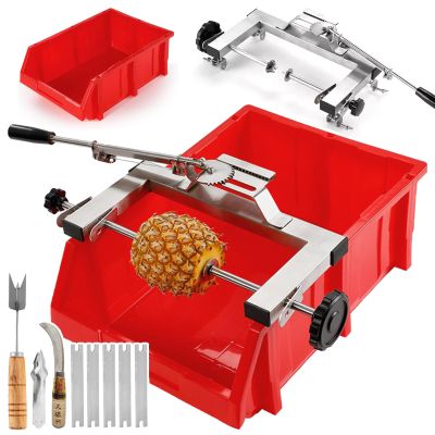 agreilduite Commercial Pineapple Skin Remover,Stainless Steel Pineapple Peeler Machine,Peeling of Pineapple Skin&Eyes,Semi Automatic Pineapple Skinner with Peeling Accessories-No Pulp Waste