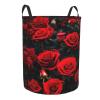 Many Red Rose Collapsible Laundry Basket-Waterproof Large Storage Baskets,Toy Organizer,Home Decor view 2