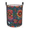Mexican Folk Art Boho Collapsible Laundry Basket-Waterproof Large Storage Baskets,Toy Organizer,Home Decor view 1