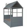 Twin Size Wood House Bed with Twin Size Trundle, Wooden Daybed, Gray view 3
