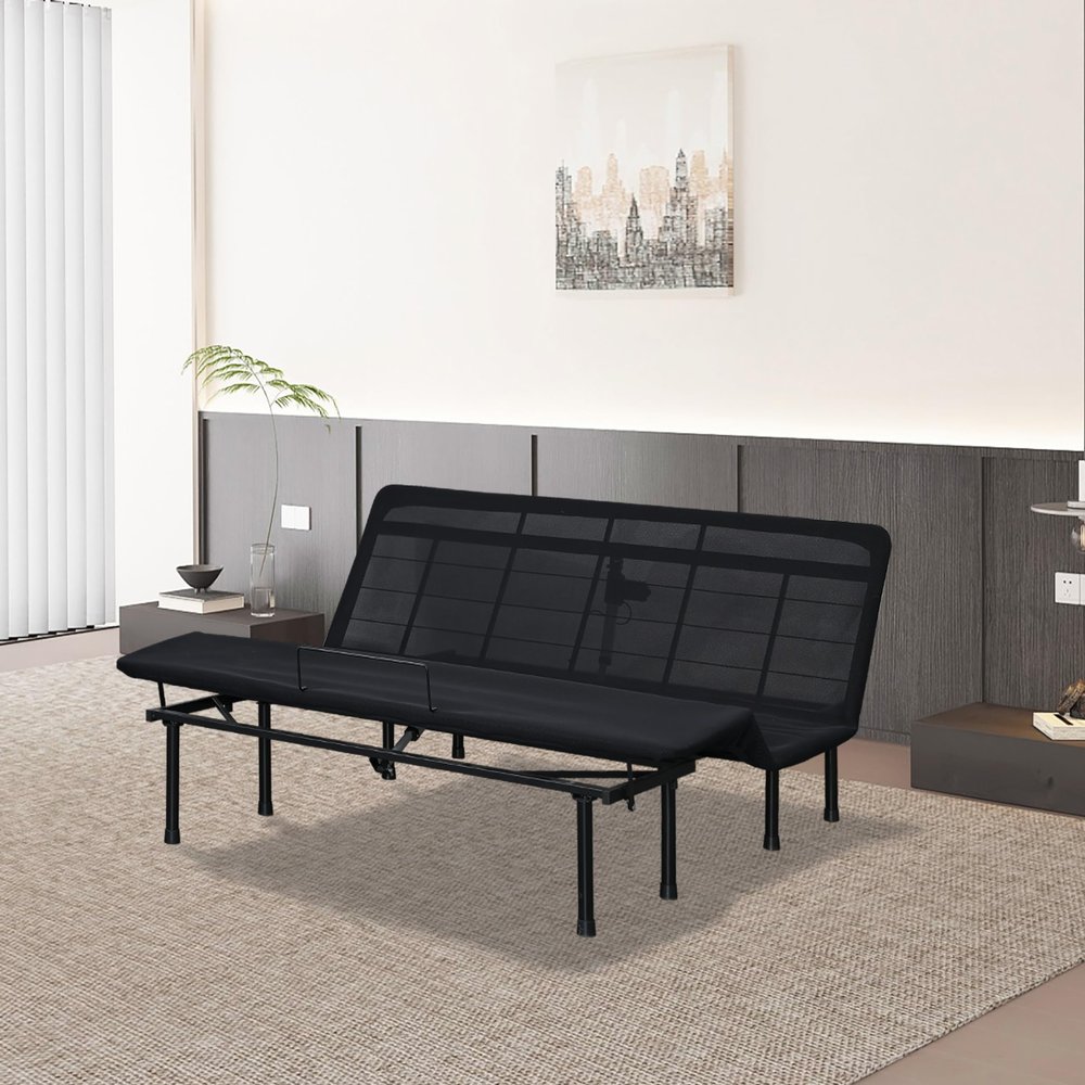 Adjustable Bed Base King Three FOLD Motorized Head and Foot Incline Quick and Easy Assembly