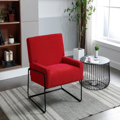Accent Chair Modern Industrial Slant Armchair with Metal Frame Premium High Density Soft Single Chair for Living Room Bedroom