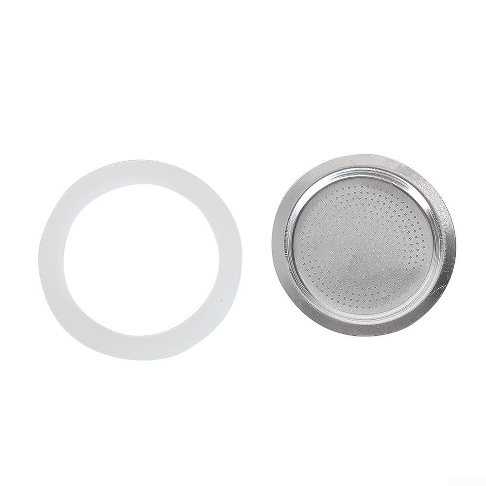 CookiBlend Coffee Pot Silicone Ring, Stovetop Coffee Maker Replacement Gasket Seals Coffee Filter Plate Gasket Seal Ring Coffee Maker Replacement Parts(6 cup+sieve)