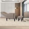 Brown Living Room Sofa Single Chair and Ottoman, Modern Multi Function Fabric Living Room Sofa Lounge Chair Bed and Stool. Soft Leisure Single Chair Adjustable into 5 Angles with Sofa Bed view 2
