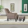 Brown Living Room Sofa Single Chair and Ottoman, Modern Multi Function Fabric Living Room Sofa Lounge Chair Bed and Stool. Soft Leisure Single Chair Adjustable into 5 Angles with Sofa Bed view 4
