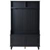 Hall Tree with 4 Hooks, Coat Hanger, Entryway Bench, Storage Bench, 3 in 1 Design, 40INCH, for Entrance, Hallway (Black) view 4