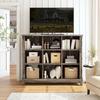 EnHomee 9 Cube Storage Organizer and Shelves, Cubby Storage Organizer, Bookshelves with Storage for Home and Bedroom, Black Oak view 2