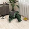 32.7" W Chenille Upholstered Half Crescent Moon Storage Bench Large Ottoman with Tray Serve As Side Table Soft Padded Seat Dressing Shoe Bench Foot Rest for Living Room, Entryway, HallwayGreen view 2