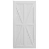 30" x 80" Star Style Wood Primed Standard Barn Door Slab, DIY Unfinished Solid Wood Paneled Door, Interior Single Door Slab, Pre Drilled Ready to Assemble view 1