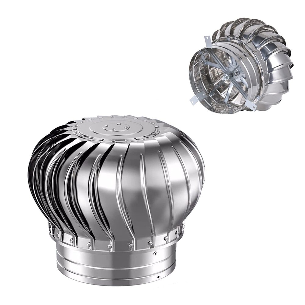 YLFFFZZZ Roof Wind Turbines Cap Vent Unpowered Rotation - 4Inch 10Inch 12Inch Air Vent Outlet - Turbines Vent Cap No Noise Rotation by Wind/air - Easy to Install Rainproof Ventilator Chimney Farm
