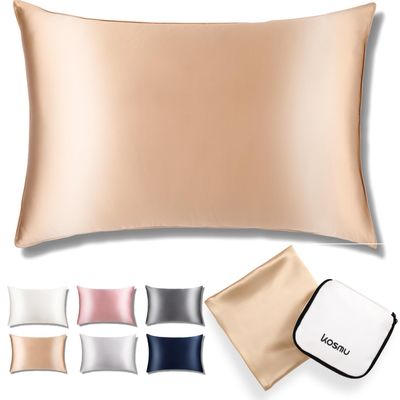 30mm 100% Mulberry Silk Pillowcase | 6A High-Grade Fibres | Silk Pillow Cover for Better Hair & Skin, Envelop Closure | Temperature Regulation for Hot Sleepers (Caramel, Queen)