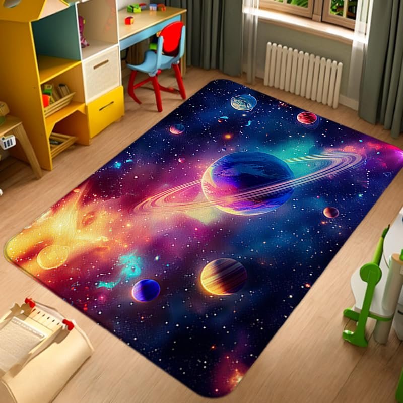 Space Rug - Galaxy Rug for Kids Room Space Carpet - 36x24 inches