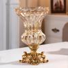 ZR-DECOR European-Style Retro Glass Tall Vases with Artificial Flowers Arrangements Bouquets for Living Dining Room Table Centerpiece Bedroom Office Hotel Home Decoration Large Decorative Flower Vase view 2