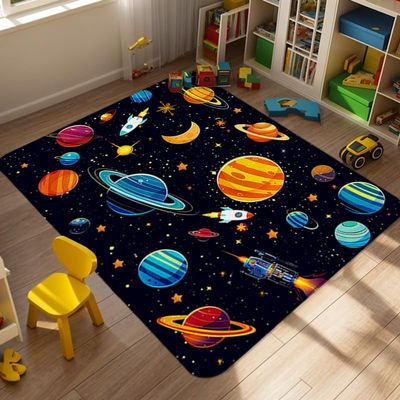 Space Rug - Galaxy Rug for Kids Room Space Carpet - 80x60 inches