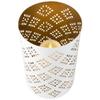 Northlight Laser-Cut Diamond Pattern Iron Candle Holders - 10" - White and Gold Finish - Set of 3 view 4