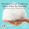 Martha Stewart Goose Feather Down Fiber Cotton Comforter Queen Size, Feather Duvet Insert Queen, Hotel Collection Hypoallergenic Comforter 50oz Light Warmth 90 x 90 Inch White view 3
