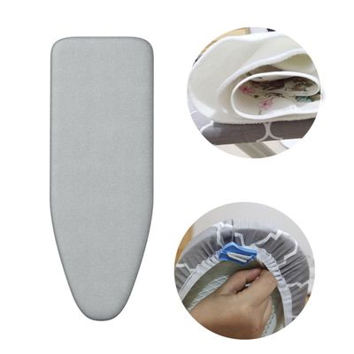 ZYXQQJ Iron Board Replacement Cover 36"x12" 39"x13" 43"x13" 48"x15" Ironing Board Cover and Pad Standard Size Coated Thick Padding(Silver,43x13in/110x34cm)
