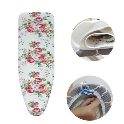 ZYXQQJ Iron Board Replacement Cover 36"x12" 39"x13" 43"x13" 48"x15" Ironing Board Cover and Pad Standard Size Coated Thick Padding(Peony,43x13in/110x34cm)