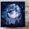 AMFD Spooky Halloween Shower Curtain Scary Bats Black Dead Tree Blue Full Moon Starry Sky Horror Scene Bathroom Curtains Decor Fabric Set Include Hooks,(47" Wx70 H) view 3