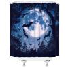 AMFD Spooky Halloween Shower Curtain Scary Bats Black Dead Tree Blue Full Moon Starry Sky Horror Scene Bathroom Curtains Decor Fabric Set Include Hooks,(47" Wx70 H) view 4
