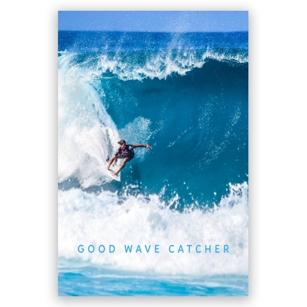 JYzymuth Good wave catcher Surfer beach posters coastal wall art Summer Ocean SeascapesTrendy Canvas Prints Bedroom Living Room Bathroom for Beach Lovers Pictures decor 24x36inch Unframed, style-7
