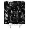 YSATNSFT Gothic Halloween Shower Curtain Spooky Black Alchemy Magic World Witch Black Cat Witchcraft Horror Skull Fabric Bathroom Decor Set with Hooks,(67" Wx70 H) view 4