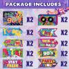 Hooqict 20 Pieces 90s Party Decorations Sign Retro Hip Hop Party Sign for Back to The 90s Adults Neon Throwback Birthday Party Supplies view 2