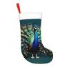 QHWLR Beautiful peacock print Christmas socks All Saints ' Day Hanging socks fireplace. Party Decor outdoors, Black view 2