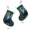 QHWLR Beautiful peacock print Christmas socks All Saints ' Day Hanging socks fireplace. Party Decor outdoors, Black view 3