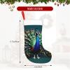 QHWLR Beautiful peacock print Christmas socks All Saints ' Day Hanging socks fireplace. Party Decor outdoors, Black view 4