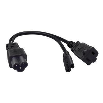 JORINDO IEC320 C6 to C7+1-15R Y Splitter Power Cord 1FT 18AWG