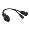 JORINDO IEC320 C6 to C7+1-15R Y Splitter Power Cord 1FT 18AWG view 3