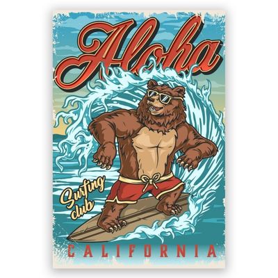 JYzymuth Aloha California Surfing beach posters coastal wall art Summer Ocean SeascapesTrendy Canvas Prints Bedroom Living Room Bathroom for Beach Lovers Pictures decor 20x30inch Unframed, style-2