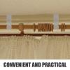 Housoutil Adjustable Metal Curtain Rod Brackets Wall-Mounted Hooks for Outdoor Blinds view 3