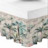 Bed Skirt King Size - 16 Inch Drop Summer Palm Trees Adjustable Elastic Dust Ruffles Bed Sheet Skirts, Vintage Botanical Tropical Leaves Luxury Microfiber Wrap Around Pleated Bed Skirt view 1