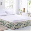 Bed Skirt King Size - 16 Inch Drop Summer Palm Trees Adjustable Elastic Dust Ruffles Bed Sheet Skirts, Vintage Botanical Tropical Leaves Luxury Microfiber Wrap Around Pleated Bed Skirt view 2